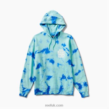 Electric Green 2286N744 Hunter Tie Dye Pullover Hoodie Reef Men