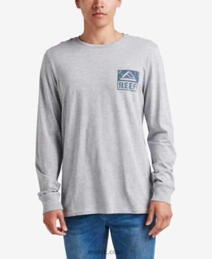 Heather Grey 2286N586 Wellie Long Sleeve Tee Reef Men