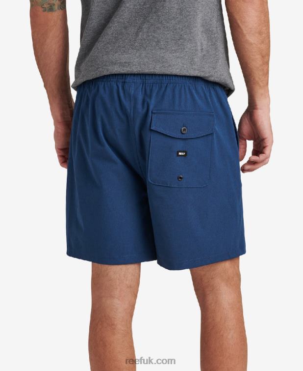 Insignia Blue 2286N669 Fields Elastic Waist Walk Shorts 17" Reef Men - Image 2