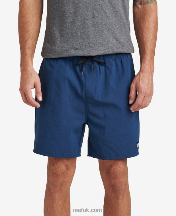 Insignia Blue 2286N669 Fields Elastic Waist Walk Shorts 17" Reef Men - Image 1
