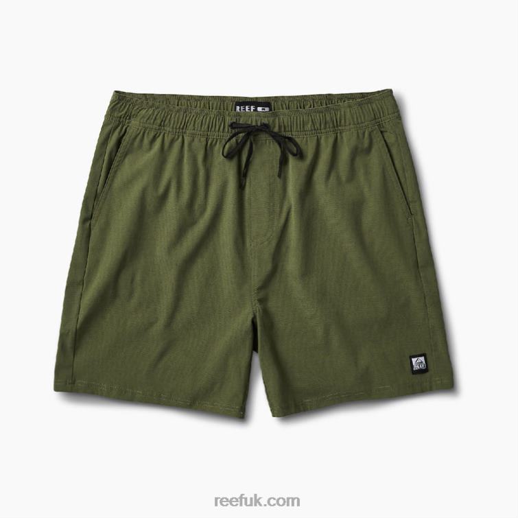 Olivine 2286N714 Fields Elastic Waist Walk Shorts 17" Reef Men - Image 3