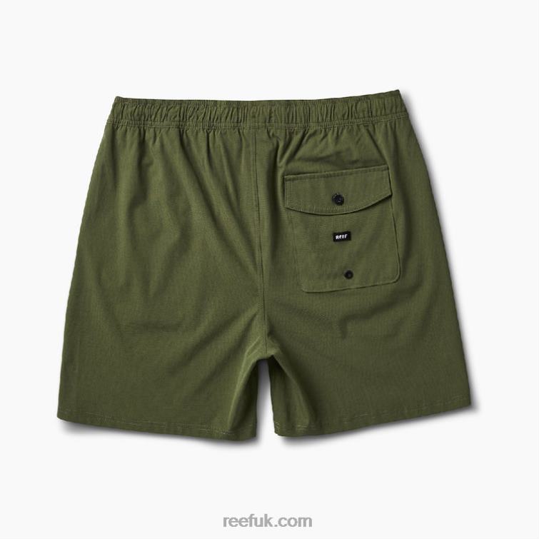 Olivine 2286N714 Fields Elastic Waist Walk Shorts 17" Reef Men - Image 4