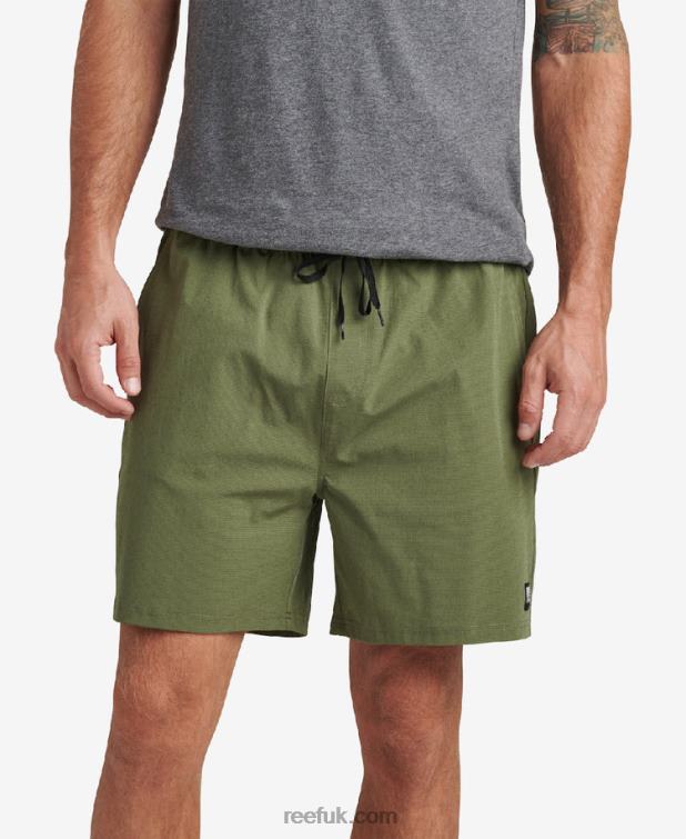 Olivine 2286N714 Fields Elastic Waist Walk Shorts 17" Reef Men - Image 1