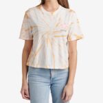 Peach Tie Dye 2286N273 Say Please Short Sleeve Crop Tee Reef Women