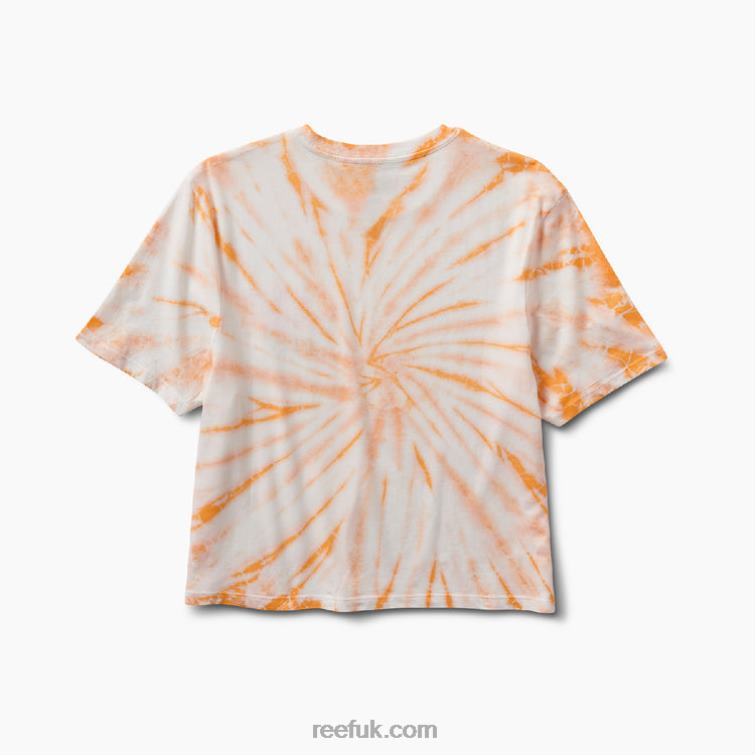 Peach Tie Dye 2286N273 Say Please Short Sleeve Crop Tee Reef Women - Image 4