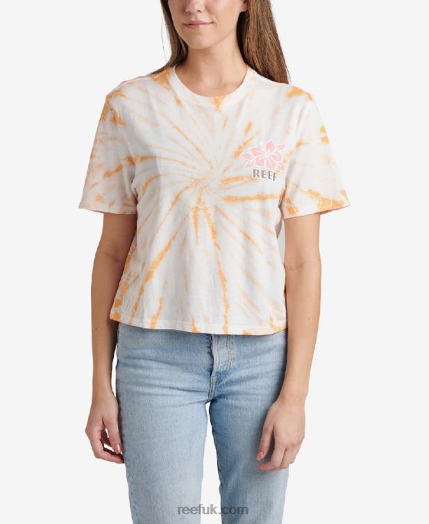 peach_tie_dye_2286n273_say_please_short_sleeve_crop_tee_reef_women.jpg Peach Tie Dye 2286N273 Say Please Short Sleeve Crop Tee Reef Women - Image 1