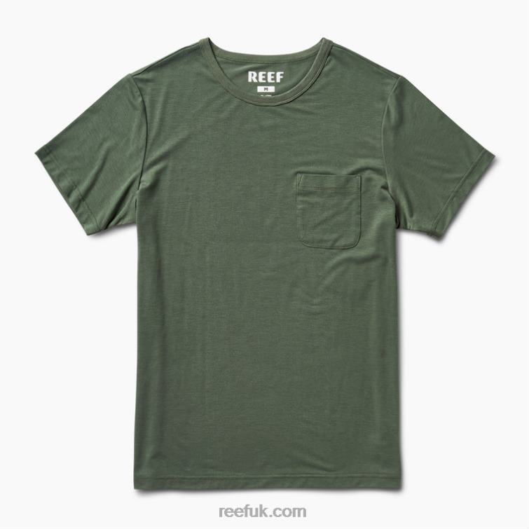Thyme Green 2286N588 Smith Short Sleeve Pocket Knit Tee Reef Men - Image 3